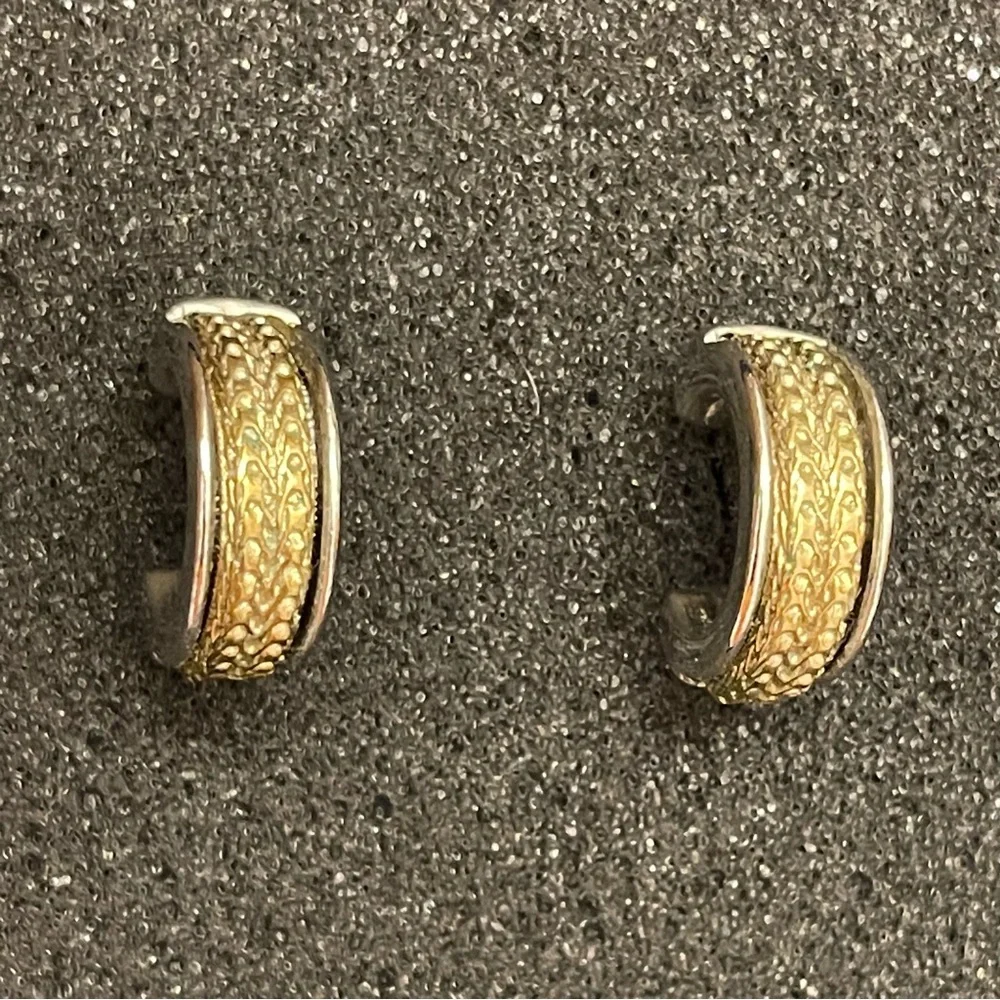 Small Silver And Gold Earrings - Picture 1 of 5